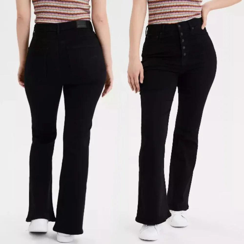 NWT American Eagle Curvy High Rise Flare Jeans Plus Size 22 - Picture 1 of 4